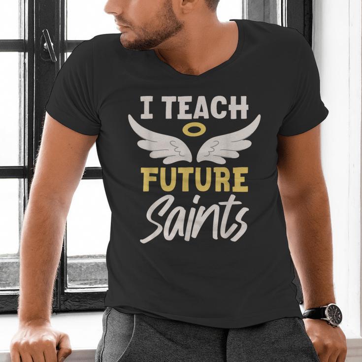 I Teach Future Saints Catholic Educator Teacher Men's V-Neck T-Shirt, Future Teacher Shirts, gift for family, gift for coworker I Teach Future Saints Catholic Educator Teacher Men's V-Neck T-Shirt, Future Teacher Shirts, gift for family, gift for coworker