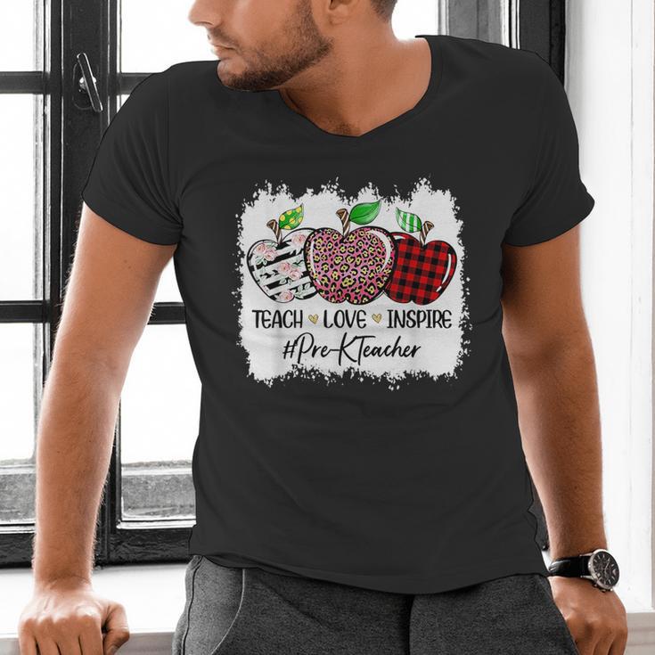 Teach Love Inspire Pre-k Teacher Apple Leopard Red Plain Men's V-Neck T-Shirt, gift for family, gift for coworker Teach Love Inspire Pre-k Teacher Apple Leopard Red Plain Men's V-Neck T-Shirt, gift for family, gift for coworker