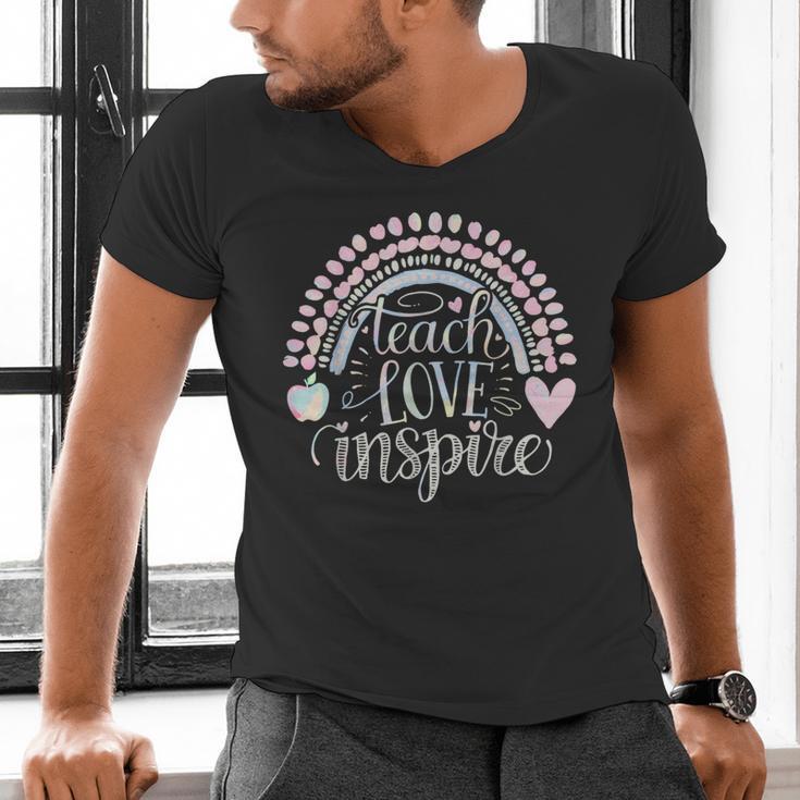 Teach Love Inspire Teacher Men's V-Neck T-Shirt, gift for family, gift for coworker Teach Love Inspire Teacher Men's V-Neck T-Shirt, gift for family, gift for coworker
