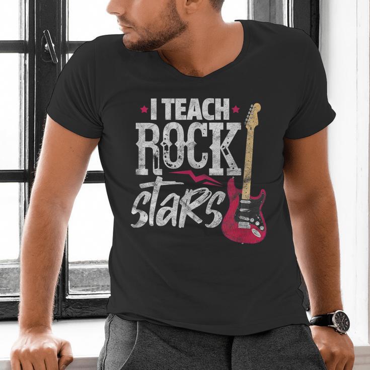 I Teach Rock Stars Music Teacher Guitar Player Men's V-Neck T-Shirt, gift for family, gift for coworker I Teach Rock Stars Music Teacher Guitar Player Men's V-Neck T-Shirt, gift for family, gift for coworker