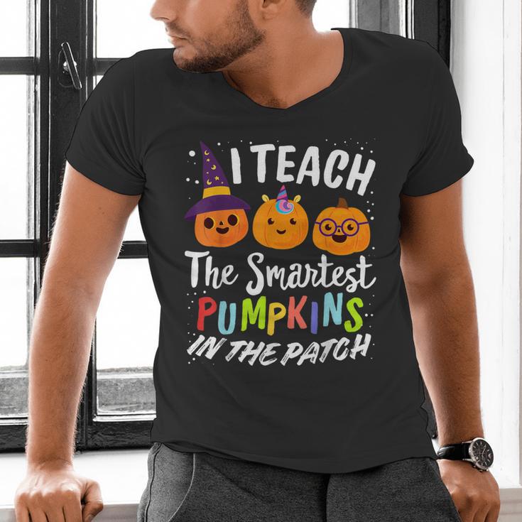 I Teach The Smartest Pumpkins The Patch Teacher Fall Season For Men Women Kids Men's V-Neck T-Shirt, gift for family, gift for coworker