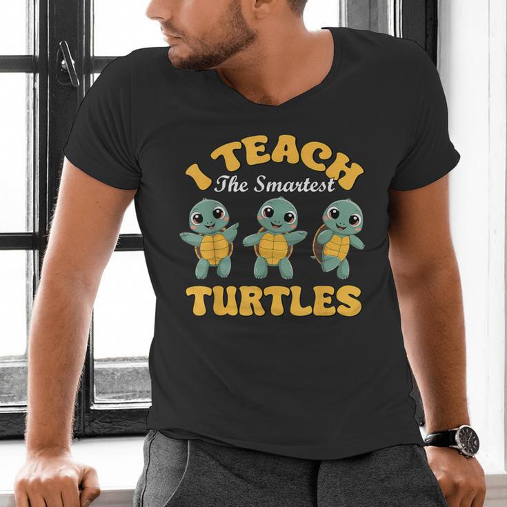 I Teach The Smartest Turtles Thanksgiving Proud Teacher Job Men's V-Neck T-Shirt, gift for family, gift for coworker I Teach The Smartest Turtles Thanksgiving Proud Teacher Job Men's V-Neck T-Shirt, gift for family, gift for coworker