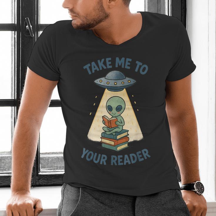 Teacher Alien Books UFO Reading Take Me To Your Reader Men's V-Neck T-Shirt, gift for family, gift for coworker Teacher Alien Books UFO Reading Take Me To Your Reader Men's V-Neck T-Shirt, gift for family, gift for coworker