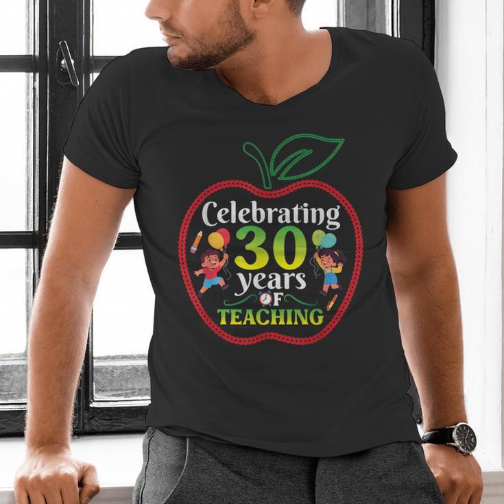 Teacher Celebrating 30 Years Of Teaching Students School Men's V-Neck T-Shirt, gift for family, gift for coworker
