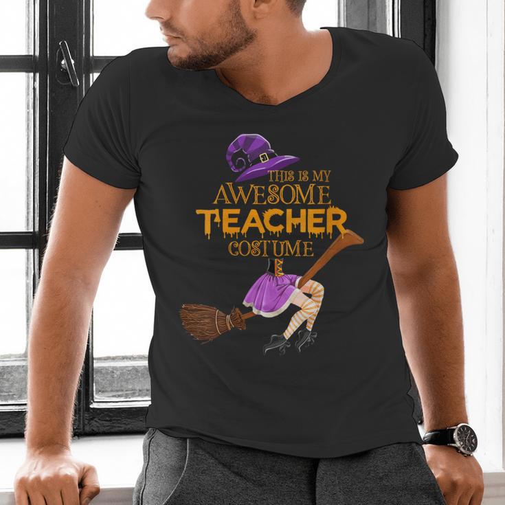 This Is My Teacher Costume Halloween Family Matching Group Men's V-Neck T-Shirt, gift for family, gift for coworker This Is My Teacher Costume Halloween Family Matching Group Men's V-Neck T-Shirt, gift for family, gift for coworker