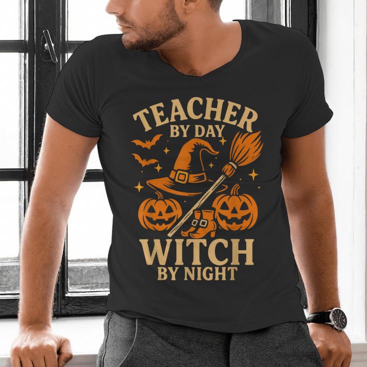 Teacher By Day Witch By Night Halloween Teacher Witch Men's V-Neck T-Shirt, gift for family, gift for coworker Teacher By Day Witch By Night Halloween Teacher Witch Men's V-Neck T-Shirt, gift for family, gift for coworker