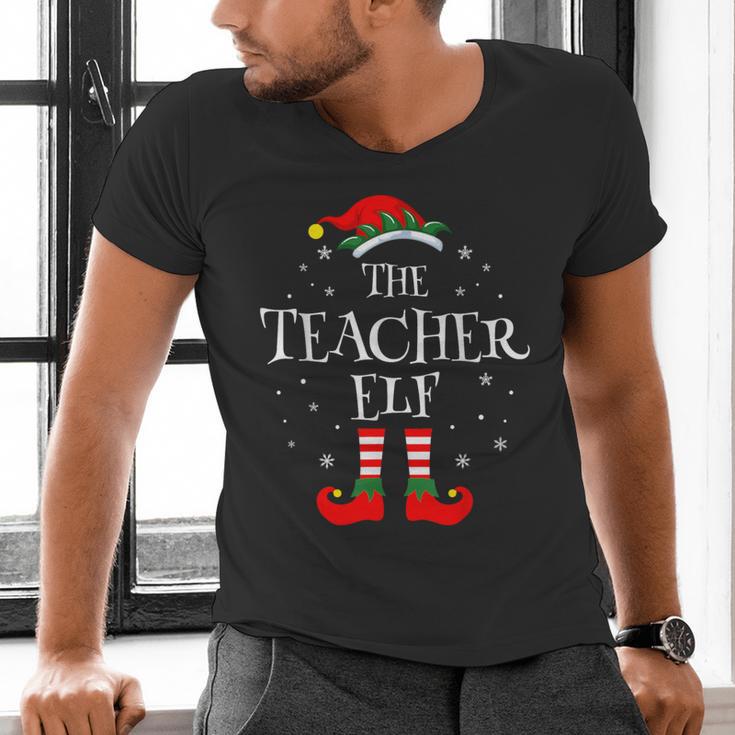The Teacher Elf Christmas Family Matching Group Xmas Men's V-Neck T-Shirt, gift for family, gift for coworker The Teacher Elf Christmas Family Matching Group Xmas Men's V-Neck T-Shirt, gift for family, gift for coworker