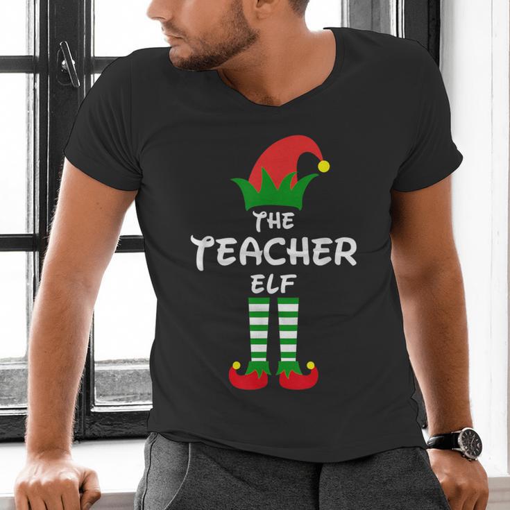 The Teacher Elf Family Matching Group Idea Christmas Men's V-Neck T-Shirt, gift for family, gift for coworker The Teacher Elf Family Matching Group Idea Christmas Men's V-Neck T-Shirt, gift for family, gift for coworker