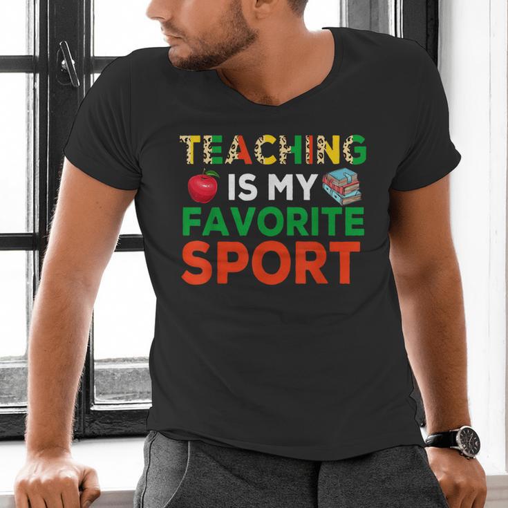 Teacher Is My Favorite Sport Teacher Teaching Lover Men's V-Neck T-Shirt, gift for family, gift for coworker Teacher Is My Favorite Sport Teacher Teaching Lover Men's V-Neck T-Shirt, gift for family, gift for coworker