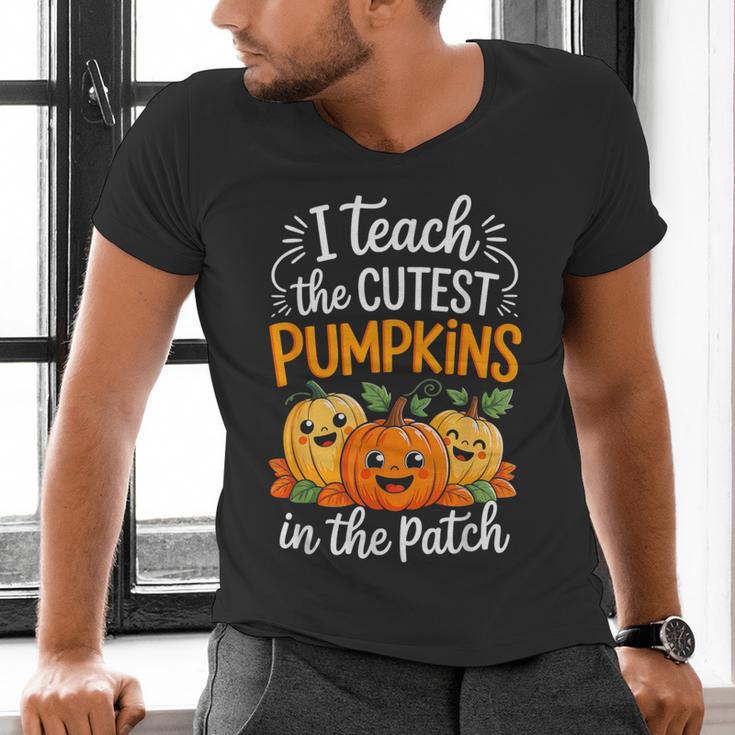 Teacher Halloween Pre-K Teacher Kindergarten Cutest Pumpkins Men's V-Neck T-Shirt, gift for family, gift for coworker Teacher Halloween Pre-K Teacher Kindergarten Cutest Pumpkins Men's V-Neck T-Shirt, gift for family, gift for coworker