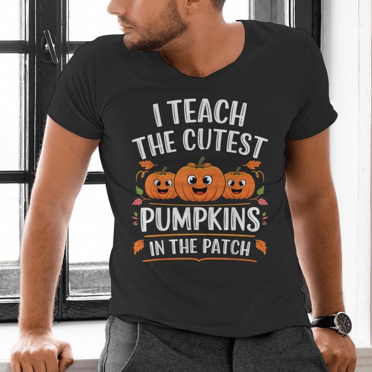 Teacher Halloween I Teach The Cutest Pumpkins In The Patch Men's V-Neck T-Shirt, gift for family, gift for coworker Teacher Halloween I Teach The Cutest Pumpkins In The Patch Men's V-Neck T-Shirt, gift for family, gift for coworker