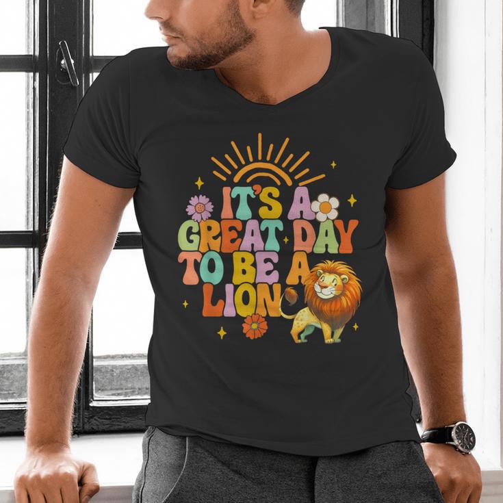 Teacher Life Back To School It's A Great A Day To Be A Lion Men's V-Neck T-Shirt, gift for family, gift for coworker Teacher Life Back To School It's A Great A Day To Be A Lion Men's V-Neck T-Shirt, gift for family, gift for coworker