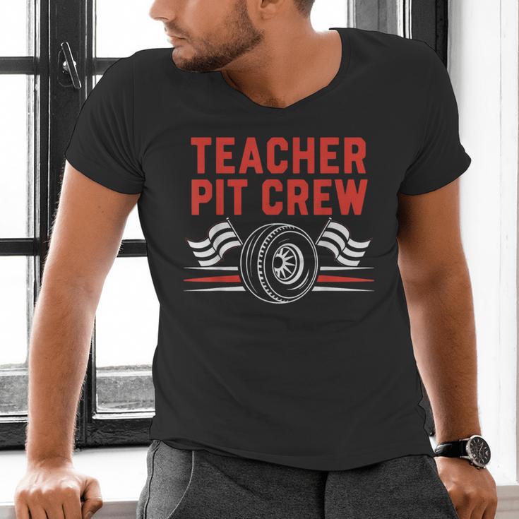Teacher Pit Crew Race Car Driver Costume Men Women Kids Men's V-Neck T-Shirt, gift for family, gift for coworker