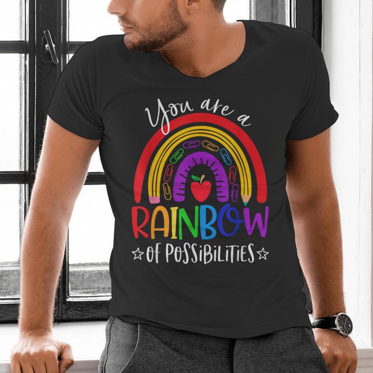 Teacher You Are a Rainbow Of Possibilities Funny Men's V-Neck T-Shirt, gift for family, gift for coworker Teacher You Are a Rainbow Of Possibilities Funny Men's V-Neck T-Shirt, gift for family, gift for coworker