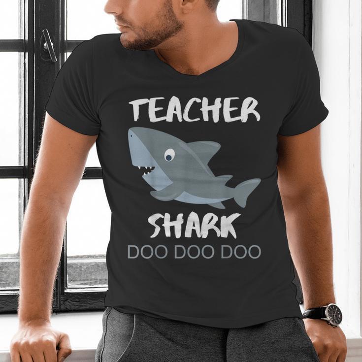 Teacher Shark Shirt Christmas Idea For Him Her Men's V-Neck T-Shirt, gift for family, gift for coworker