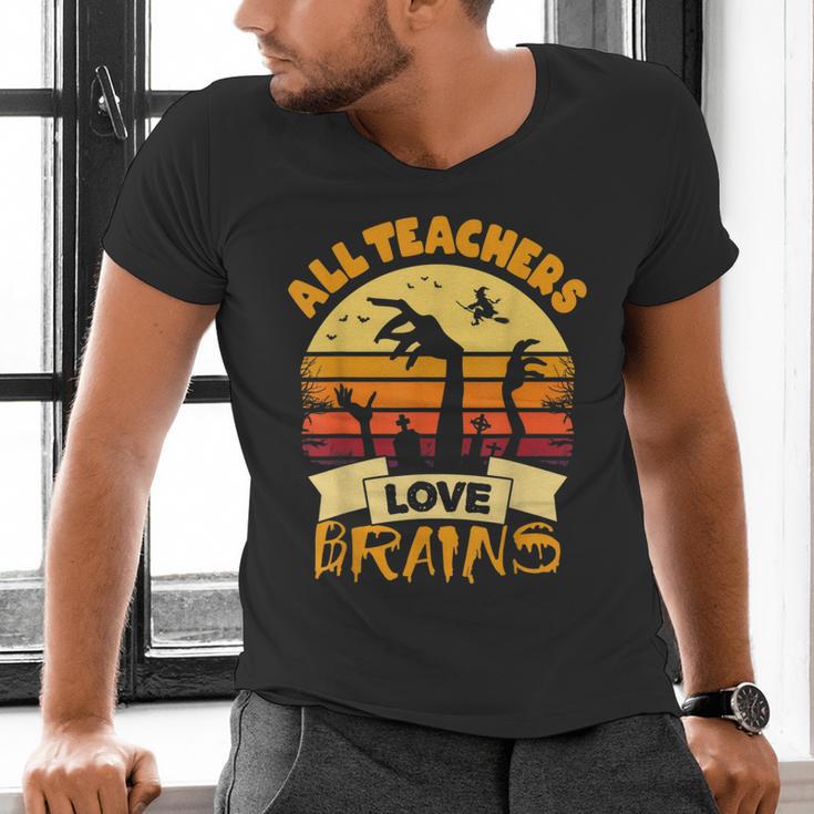 Teacher Shirts Halloween All Teachers Love Brains Men's V-Neck T-Shirt, gift for family, gift for coworker Teacher Shirts Halloween All Teachers Love Brains Men's V-Neck T-Shirt, gift for family, gift for coworker