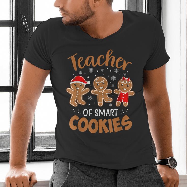 Teacher Of Smart Cookies Gingerbread Christmas Teacher Cute Men Women Kids Men's V-Neck T-Shirt, gift for family, gift for coworker
