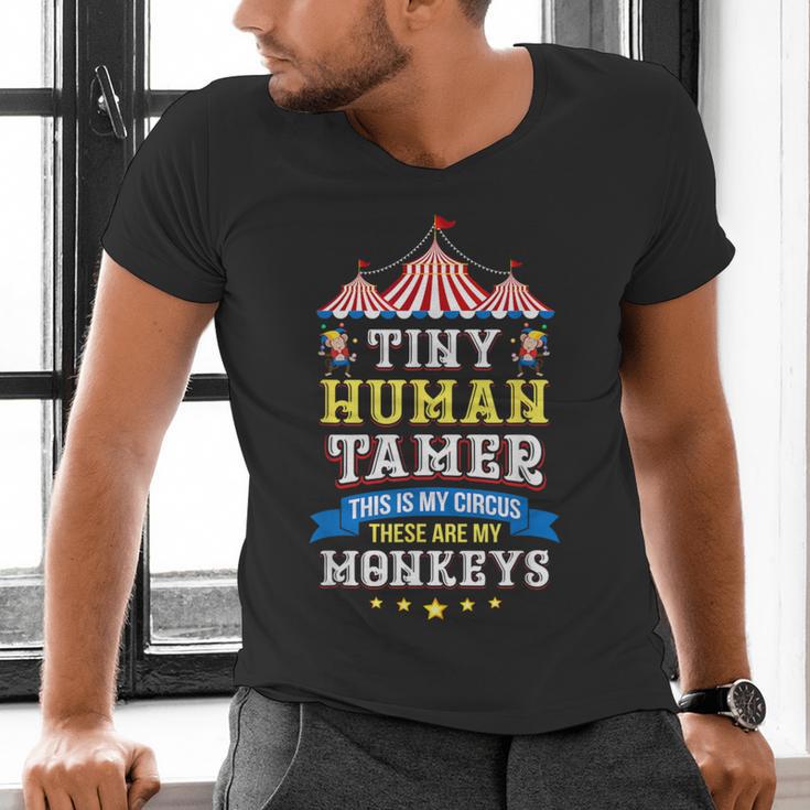 Teacher Tiny Human Tamer This My Circus These Are My Monkeys Men's V-Neck T-Shirt, gift for family, gift for coworker