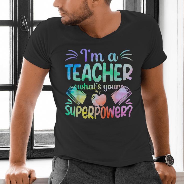 Im A Teacher Whats Your Superpower Teaching Professional Men's V-Neck T-Shirt, gift for family, gift for coworker Im A Teacher Whats Your Superpower Teaching Professional Men's V-Neck T-Shirt, gift for family, gift for coworker
