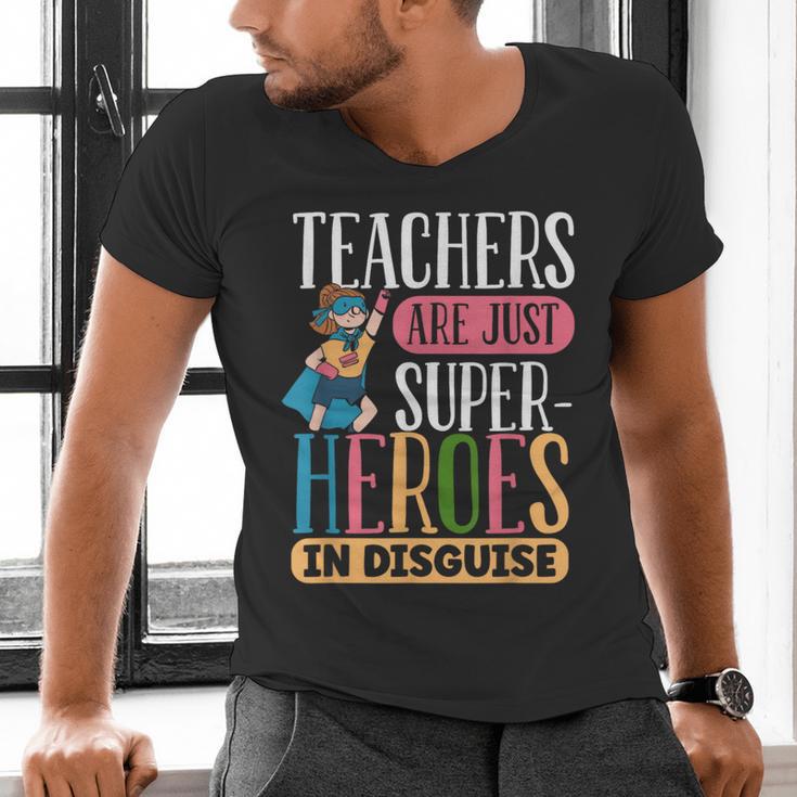 Teachers Are Just Superheroes In Disguise Back To School Men's V-Neck T-Shirt, gift for family, gift for coworker Teachers Are Just Superheroes In Disguise Back To School Men's V-Neck T-Shirt, gift for family, gift for coworker