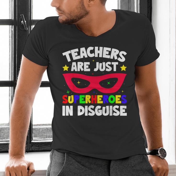 Teachers Are Just Superheroes In Disguise School Men's V-Neck T-Shirt, gift for family, gift for coworker Teachers Are Just Superheroes In Disguise School Men's V-Neck T-Shirt, gift for family, gift for coworker