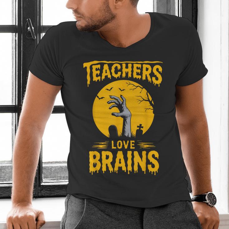 Teachers Love Brains Shirt Men Women Halloween Teacher Men's V-Neck T-Shirt, gift for family, gift for coworker Teachers Love Brains Shirt Men Women Halloween Teacher Men's V-Neck T-Shirt, gift for family, gift for coworker
