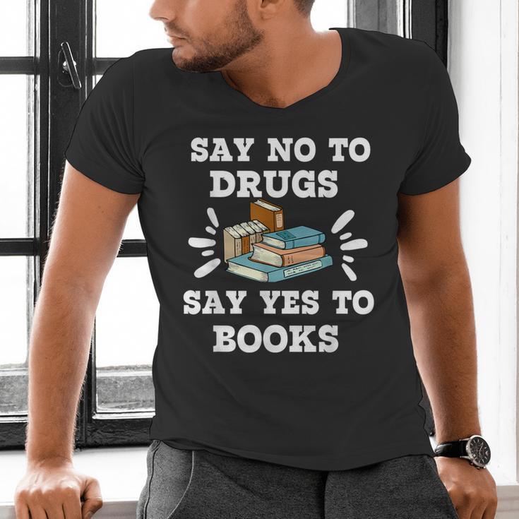 Teachers Red Ribbon Week Say No To Drugs Say Yes To Books Men's V-Neck T-Shirt, gift for family, gift for coworker Teachers Red Ribbon Week Say No To Drugs Say Yes To Books Men's V-Neck T-Shirt, gift for family, gift for coworker