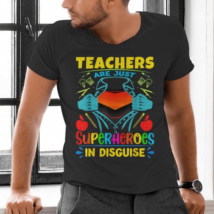 Teachers Are Superheroes – Fun Appreciation Men's V-Neck T-Shirt, gift for family, gift for coworker Teachers Are Superheroes – Fun Appreciation Men's V-Neck T-Shirt, gift for family, gift for coworker