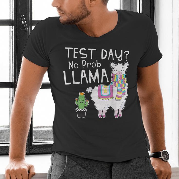 Teachers Testing Day Test Day No Prob Llama Teacher Men's V-Neck T-Shirt, gift for family, gift for coworker Teachers Testing Day Test Day No Prob Llama Teacher Men's V-Neck T-Shirt, gift for family, gift for coworker