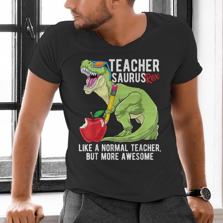 Teachersaurus Rex Dinosaur Like A Normal Teacher Saurus Men's V-Neck T-Shirt, gift for family, gift for coworker Teachersaurus Rex Dinosaur Like A Normal Teacher Saurus Men's V-Neck T-Shirt, gift for family, gift for coworker