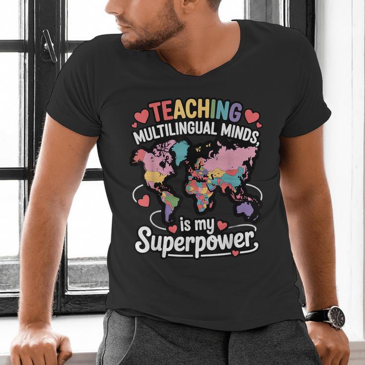 Teaching Multilingual Minds Learners English ESL Teacher Men's V-Neck T-Shirt, Esl Teacher Shirts, English Teacher Shirts, gift for family, gift for coworker Teaching Multilingual Minds Learners English ESL Teacher Men's V-Neck T-Shirt, Esl Teacher Shirts, English Teacher Shirts, gift for family, gift for coworker
