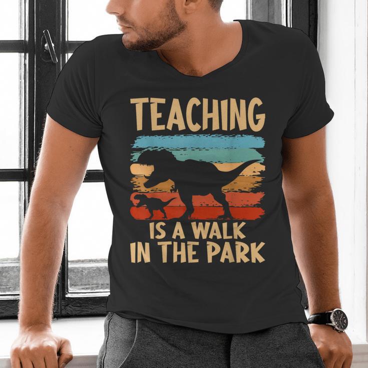 Teaching Is a Walk In Park Dinosaur Teacher Men's V-Neck T-Shirt, gift for family, gift for coworker Teaching Is a Walk In Park Dinosaur Teacher Men's V-Neck T-Shirt, gift for family, gift for coworker