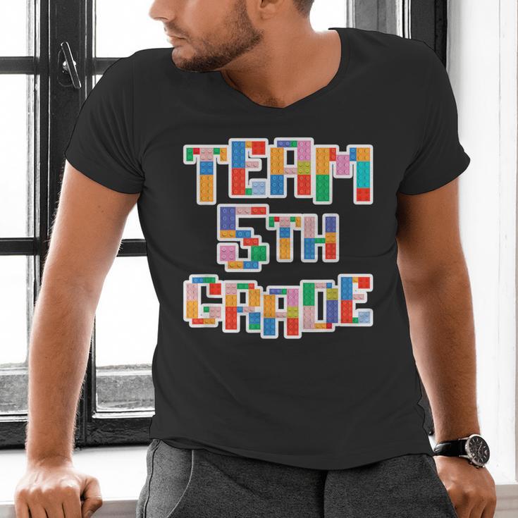 Team 5th Grade Building Blocks Bricks Theme Teacher Team For Men Women Kids Men's V-Neck T-Shirt, gift for family, gift for coworker Team 5th Grade Building Blocks Bricks Theme Teacher Team For Men Women Kids Men's V-Neck T-Shirt, gift for family, gift for coworker