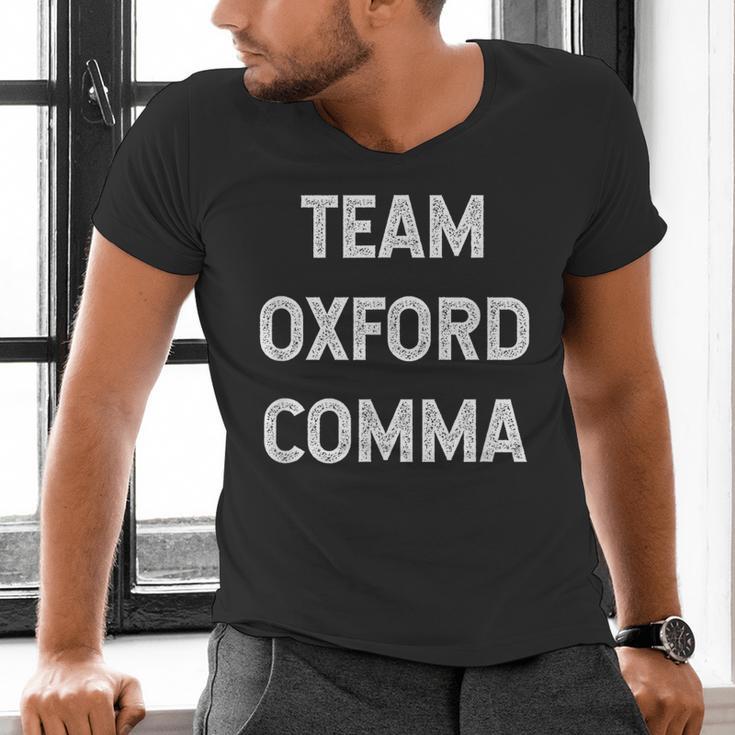 Team Oxford Comma English Majors And Teachers For Men Women Girls Kids Men's V-Neck T-Shirt, English Teacher Shirts, gift for family, gift for coworker