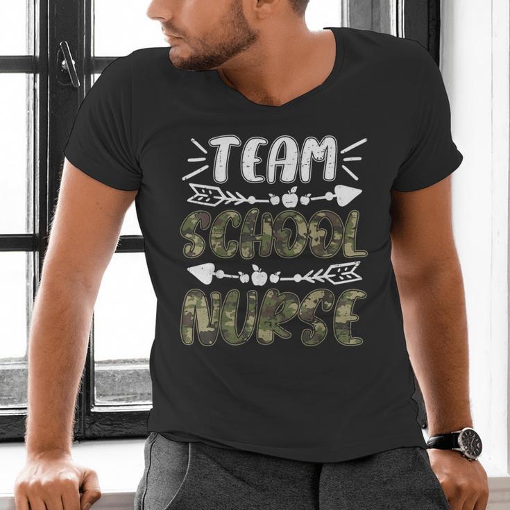 Team School Nurse Camo Teacher Student Back To School For Men Women Men's V-Neck T-Shirt, gift for family, gift for coworker