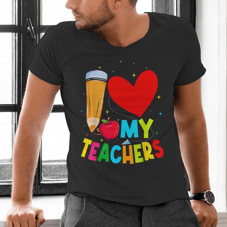 Teens Graduation I Heart My Teachers I Love My Teachers Men's V-Neck T-Shirt, gift for family, gift for coworker