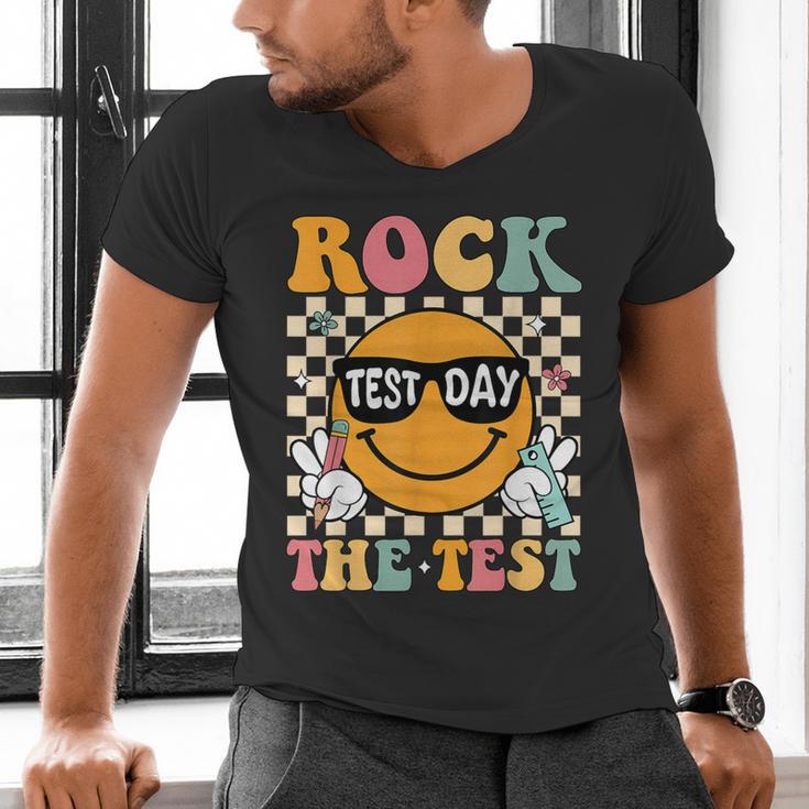 Test Day Rock The Test Teacher Testing Day You Got This Men's V-Neck T-Shirt, gift for family, gift for coworker