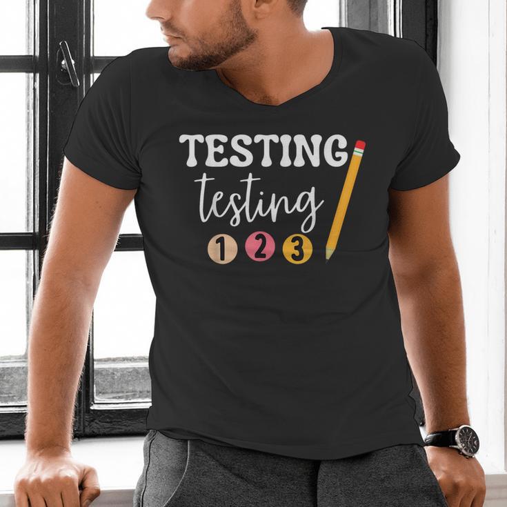 Testing Testing 123 Cute Math Teacher Student Test Day Men Women Girls Kids Men's V-Neck T-Shirt, gift for family, gift for coworker Testing Testing 123 Cute Math Teacher Student Test Day Men Women Girls Kids Men's V-Neck T-Shirt, gift for family, gift for coworker