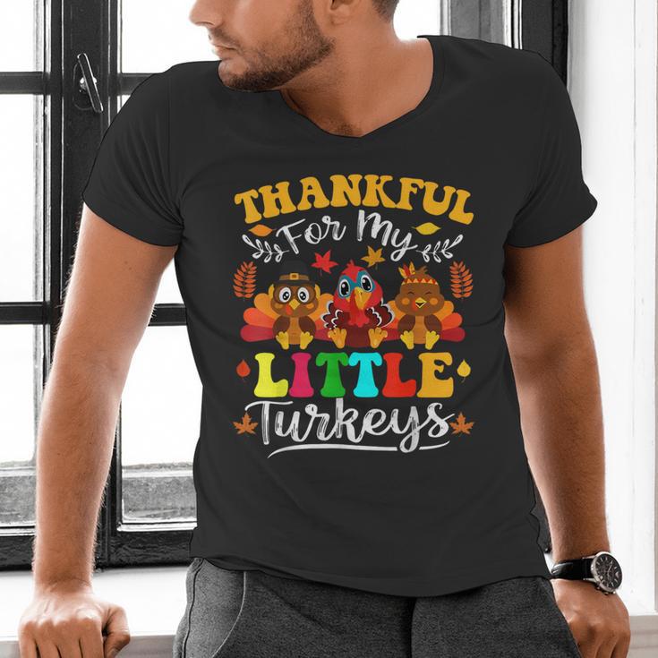 Thankful For My Little Turkeys Teacher Thanksgiving Teachers Men's V-Neck T-Shirt, gift for family, gift for coworker Thankful For My Little Turkeys Teacher Thanksgiving Teachers Men's V-Neck T-Shirt, gift for family, gift for coworker