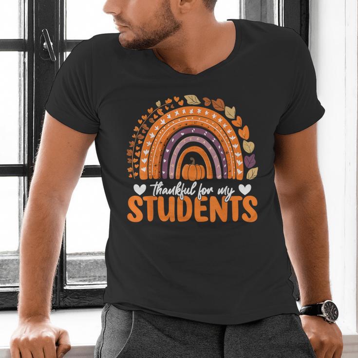 Thankful For My Students Teacher Thanksgiving School Fall Men's V-Neck T-Shirt, gift for family, gift for coworker Thankful For My Students Teacher Thanksgiving School Fall Men's V-Neck T-Shirt, gift for family, gift for coworker
