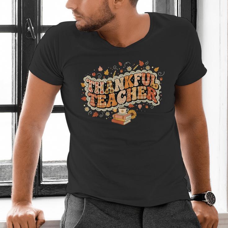 Thankful Teacher Shirts For Women Teach Thanksgiving Teacher Men's V-Neck T-Shirt, gift for family, gift for coworker Thankful Teacher Shirts For Women Teach Thanksgiving Teacher Men's V-Neck T-Shirt, gift for family, gift for coworker