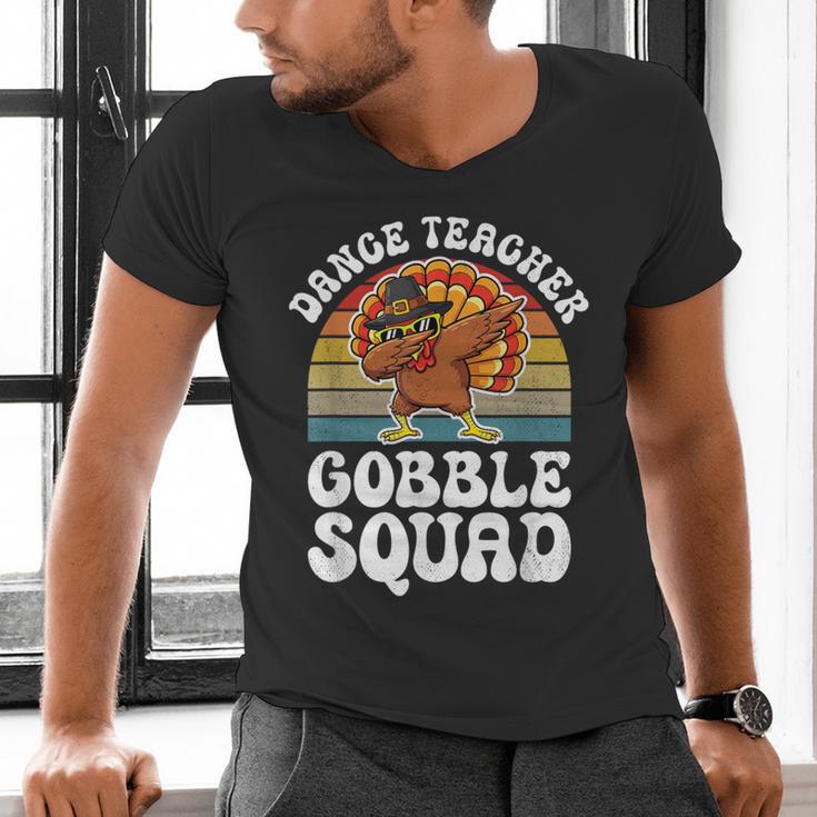 Thanksgiving Dance Teacher Gobble Squad Turkey Men's V-Neck T-Shirt, gift for family, gift for coworker