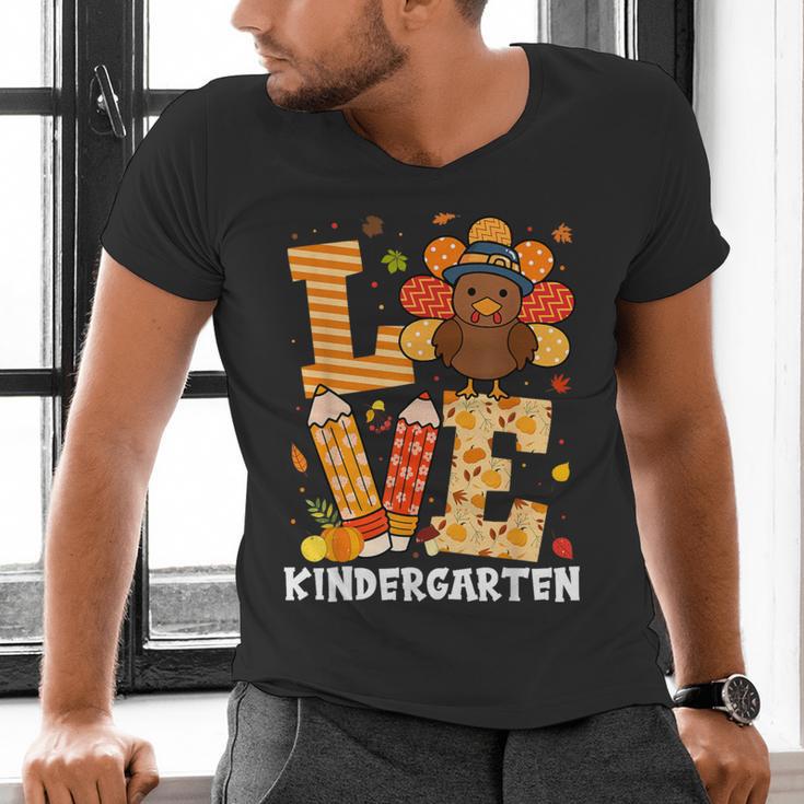 Thanksgiving Love Kindergarten Teacher Turkey Autumn Fall Men's V-Neck T-Shirt, gift for family, gift for coworker Thanksgiving Love Kindergarten Teacher Turkey Autumn Fall Men's V-Neck T-Shirt, gift for family, gift for coworker