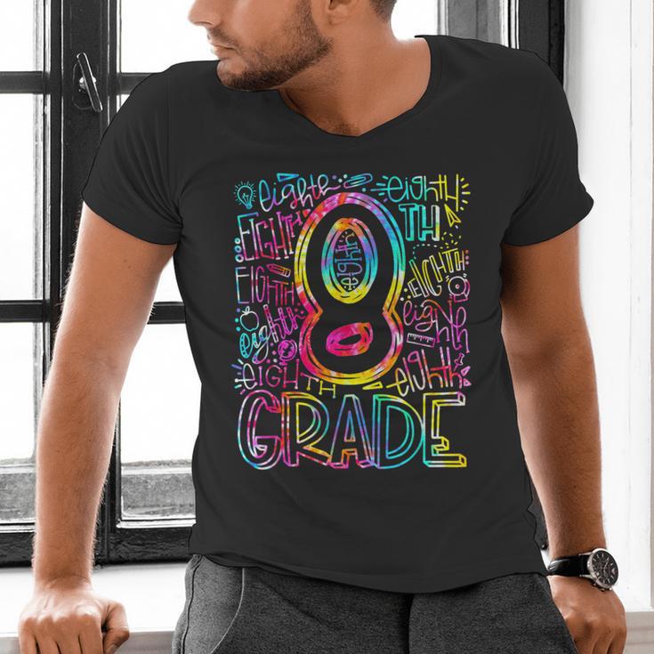 Tie Dye 8th Grade Typography Team Eighth Grade Teacher Men's V-Neck T-Shirt, gift for family, gift for coworker Tie Dye 8th Grade Typography Team Eighth Grade Teacher Men's V-Neck T-Shirt, gift for family, gift for coworker