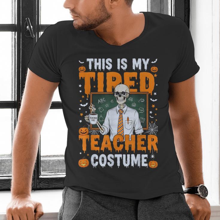 This Is My Tired Teacher Costume Halloween Costumes Men's V-Neck T-Shirt, gift for family, gift for coworker This Is My Tired Teacher Costume Halloween Costumes Men's V-Neck T-Shirt, gift for family, gift for coworker