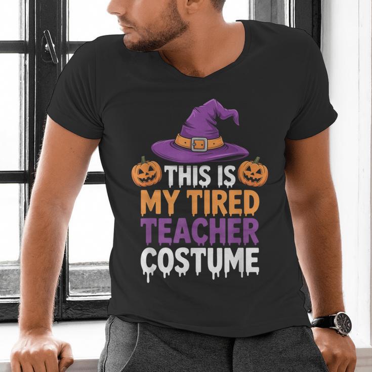 This Is My Tired Teacher Costume Halloween Men's V-Neck T-Shirt, gift for family, gift for coworker