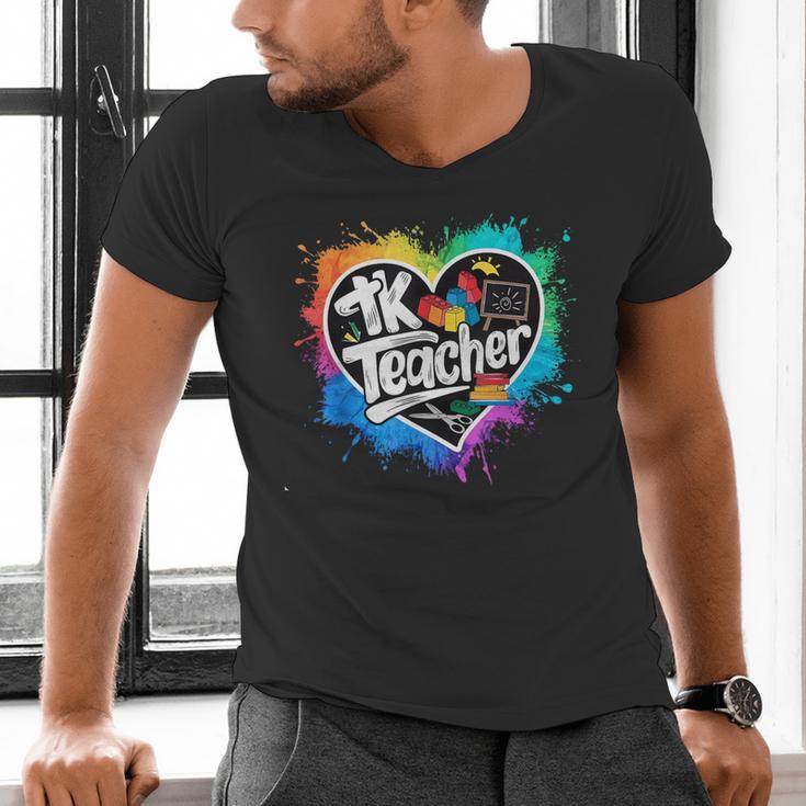 TK Teacher Transitional Kindergarten Heart Back To School Men's V-Neck T-Shirt, gift for family, gift for coworker TK Teacher Transitional Kindergarten Heart Back To School Men's V-Neck T-Shirt, gift for family, gift for coworker