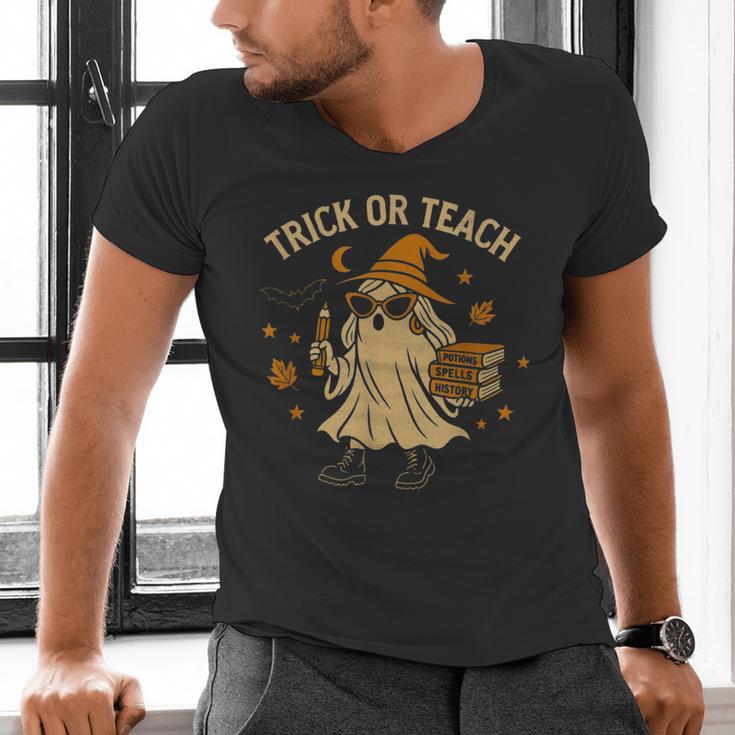 Trick Or Teach Halloween Teacher Men's V-Neck T-Shirt, gift for family, gift for coworker Trick Or Teach Halloween Teacher Men's V-Neck T-Shirt, gift for family, gift for coworker