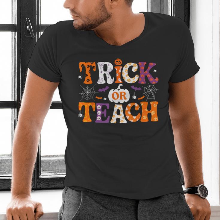 Trick Or Teach Teacher Halloween Costume Men Women Men's V-Neck T-Shirt, gift for family, gift for coworker Trick Or Teach Teacher Halloween Costume Men Women Men's V-Neck T-Shirt, gift for family, gift for coworker
