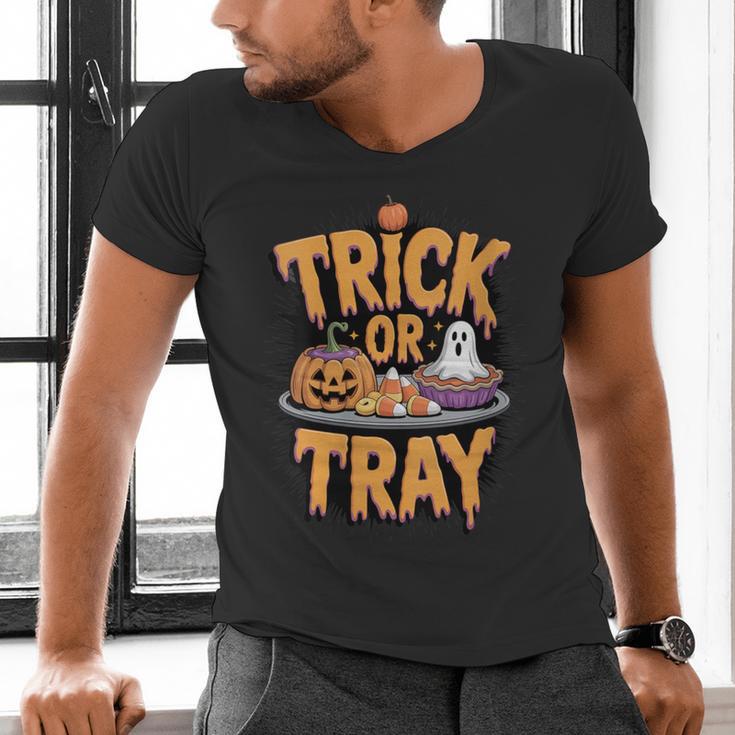 Trick Or Tray Halloween Cafeteria Teacher School Men's V-Neck T-Shirt, gift for family, gift for coworker Trick Or Tray Halloween Cafeteria Teacher School Men's V-Neck T-Shirt, gift for family, gift for coworker